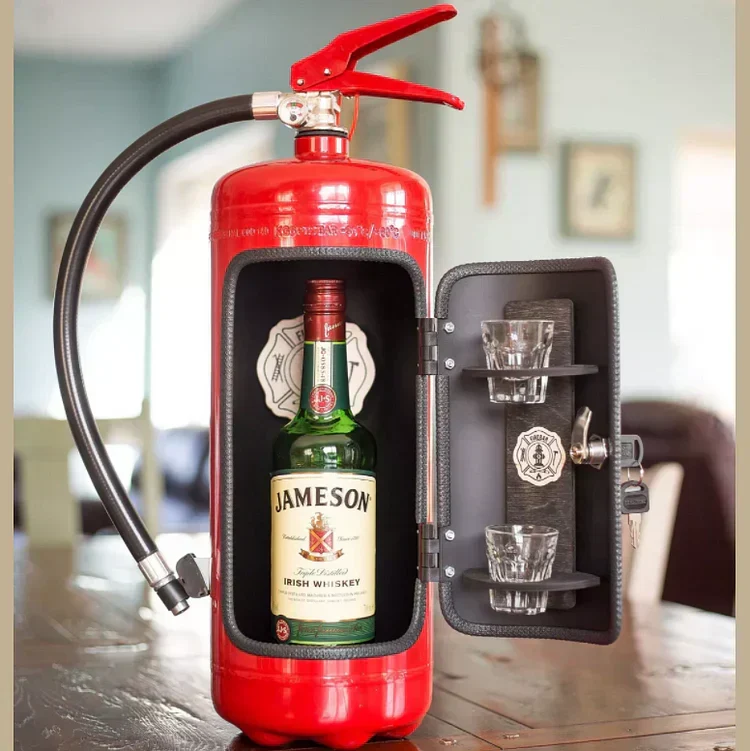 Mini Bar i industrielt design med sikkerhedslåse til spiritusopbevaring