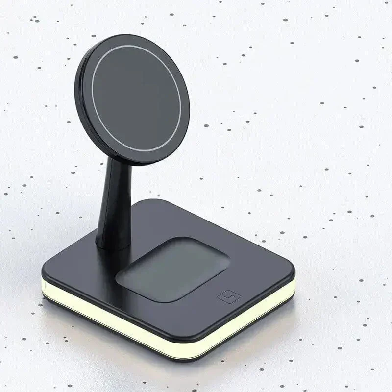 3-i-1 Trådløs Oplader med Hurtig Magnetisk Opladning til Apple-enheder