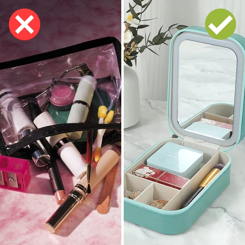 Kompakt Makeupsamler med Belysning til Rejse