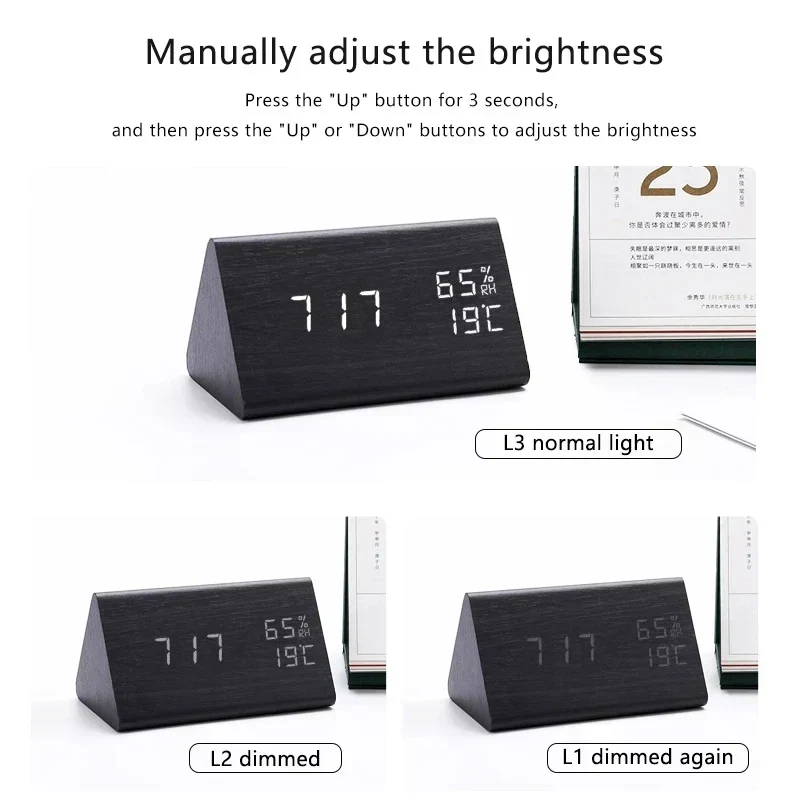 LED Ur med Trædesign - Stemmebetjening og Temperaturvisning
