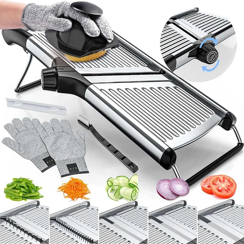 Køkkenbeskyttelses Slicer | Mandolin med Sikkerhedshandsker