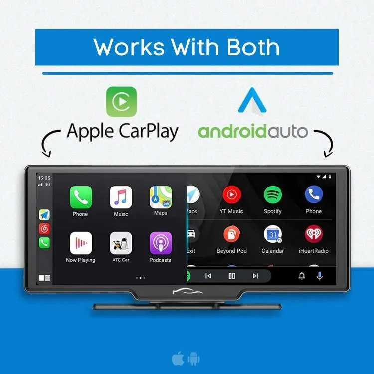 SmartSkærm 10.25” - Trådløs CarPlay & Android Auto