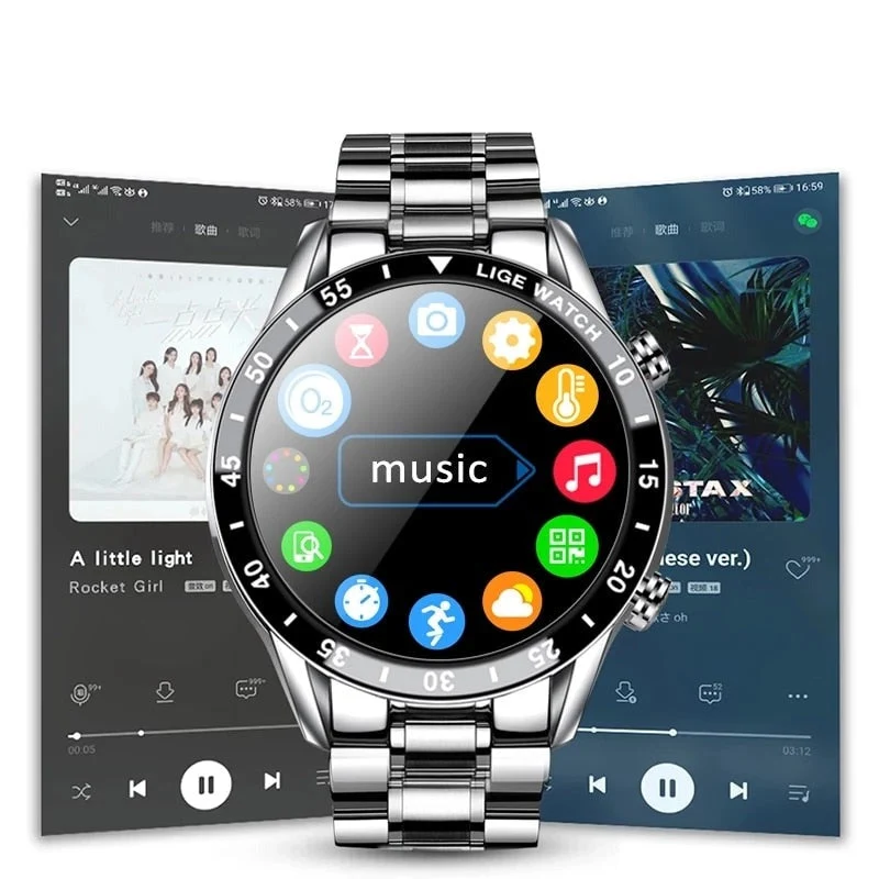 Elegant Smartwatch med Multifunktioner til Hverdagen