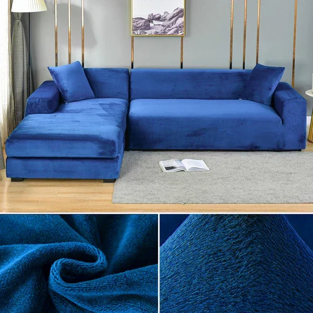 Elegant Sofaovertræk i strækbart velour til beskyttelse