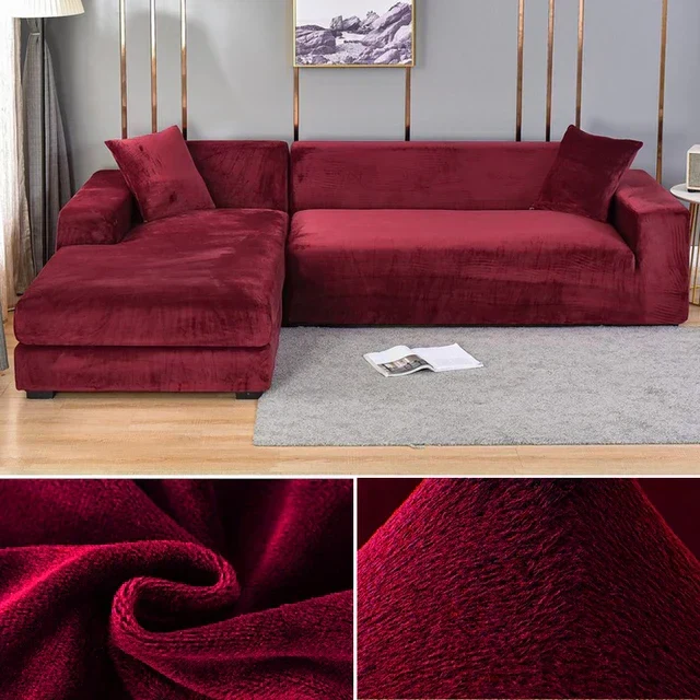 Elegant Sofaovertræk i strækbart velour til beskyttelse