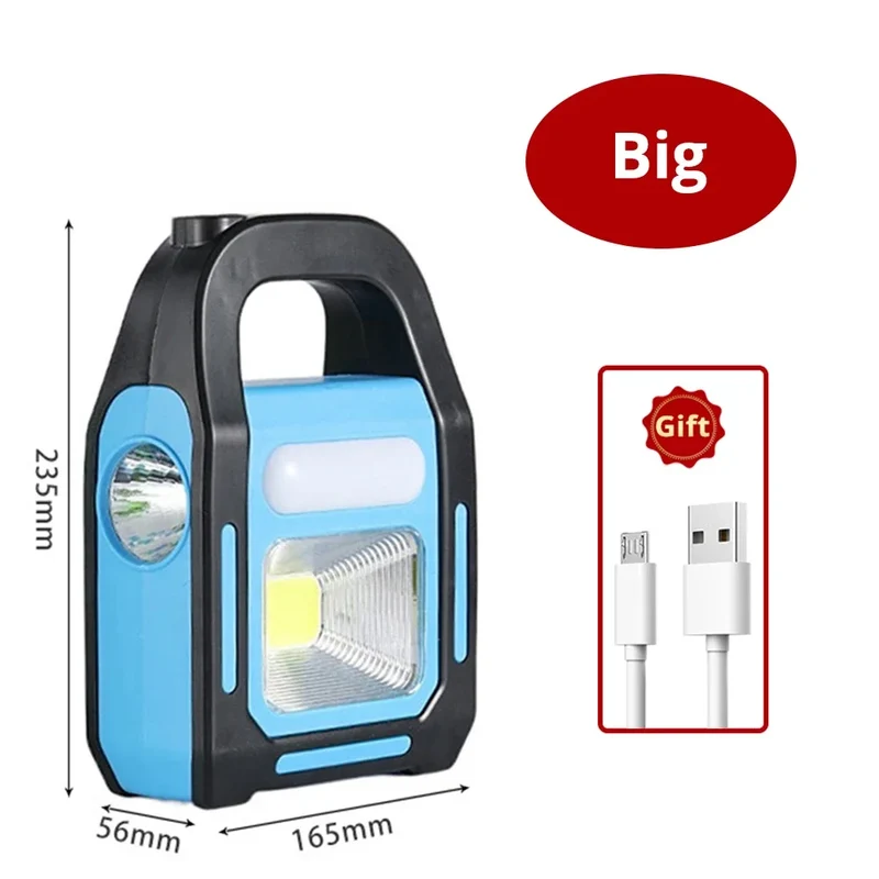 Genopladelig USB campinglanterne med powerbank – Solenergi
