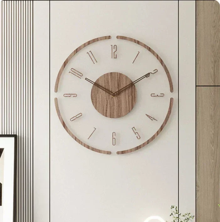 Moderne vægur i træ – Minimalistisk og stilfuldt design til stuen