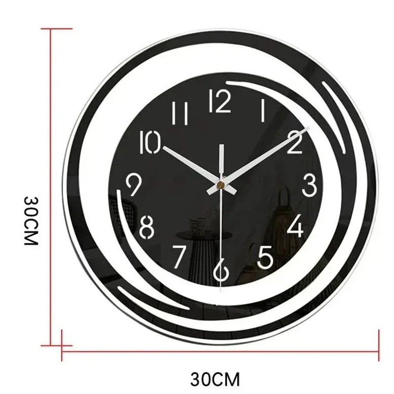 Moderne Vægur i Sort Acryl - Skandinavisk Design