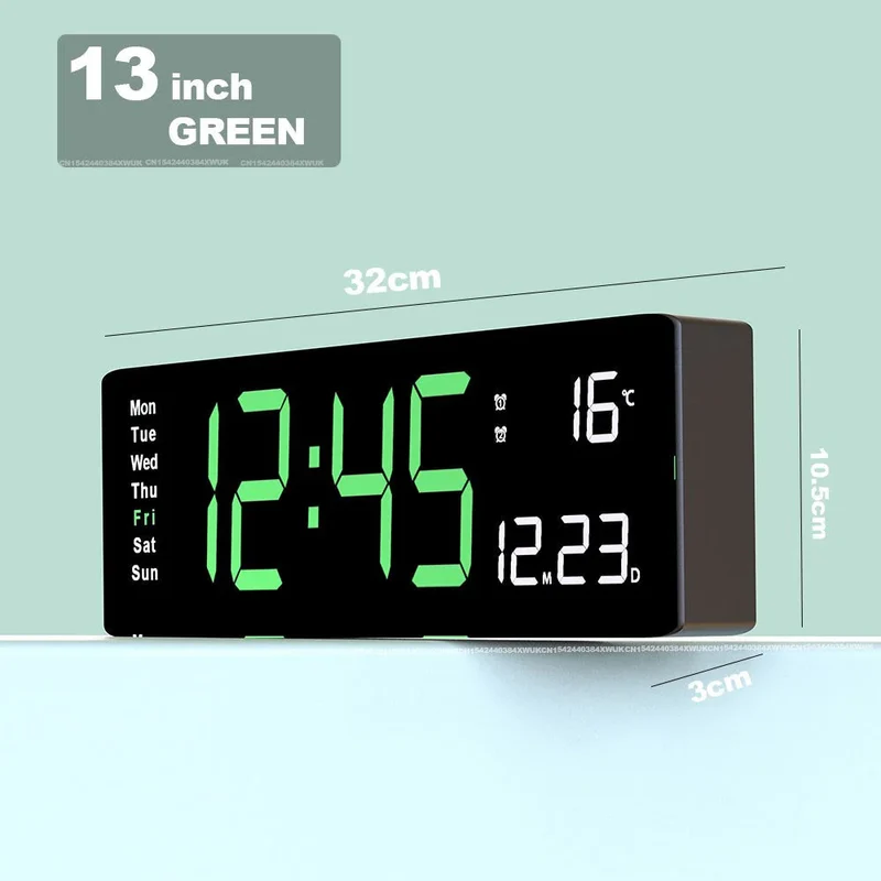 Farverig digital ur i akryl | Moderne LED ur med USB
