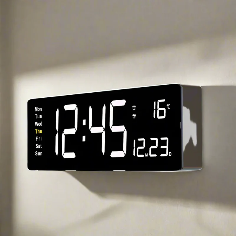 Farverig digital ur i akryl | Moderne LED ur med USB