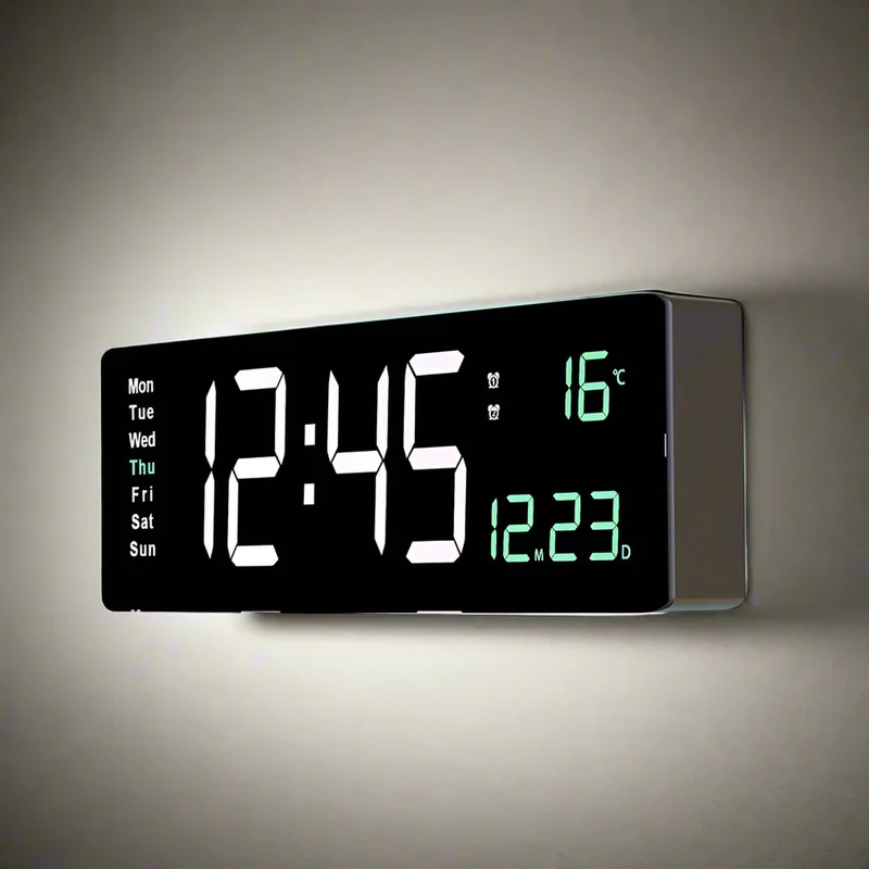 Farverig digital ur i akryl | Moderne LED ur med USB