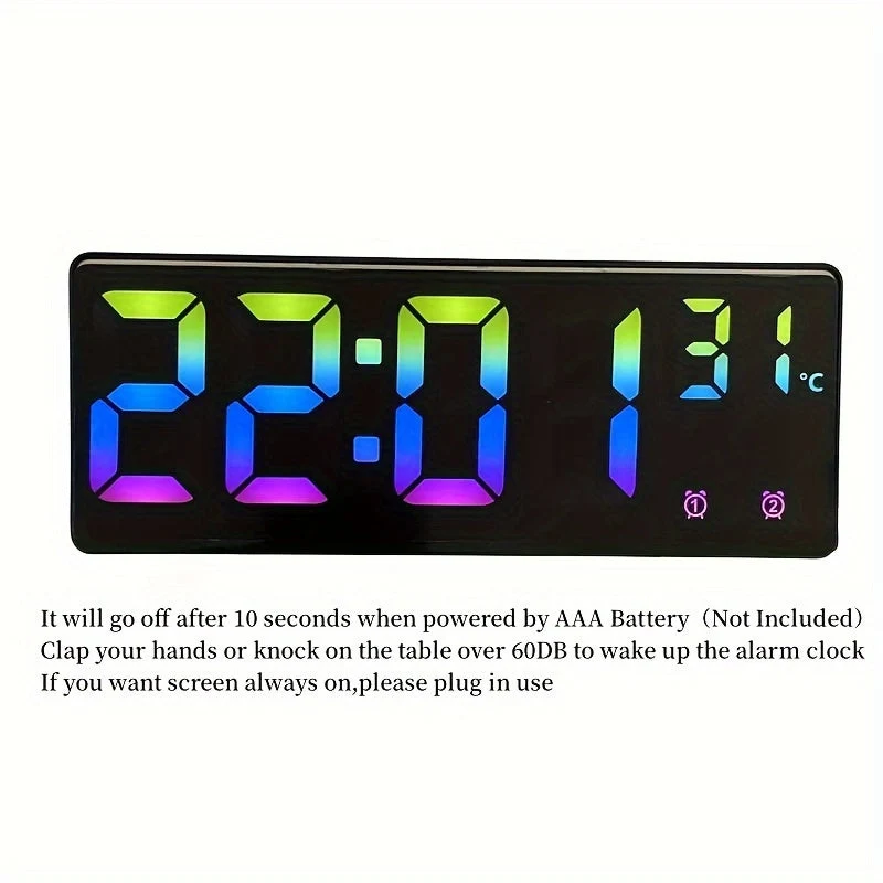 Digital Ur med RGB – Stemmekontrol, Dobbelt Alarm og Temperaturvisning