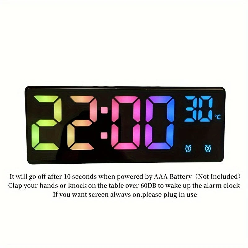 Digital Ur med RGB – Stemmekontrol, Dobbelt Alarm og Temperaturvisning