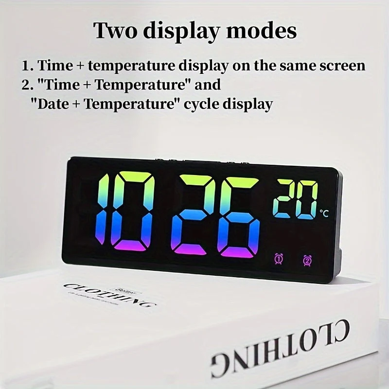 Digital Ur med RGB – Stemmekontrol, Dobbelt Alarm og Temperaturvisning
