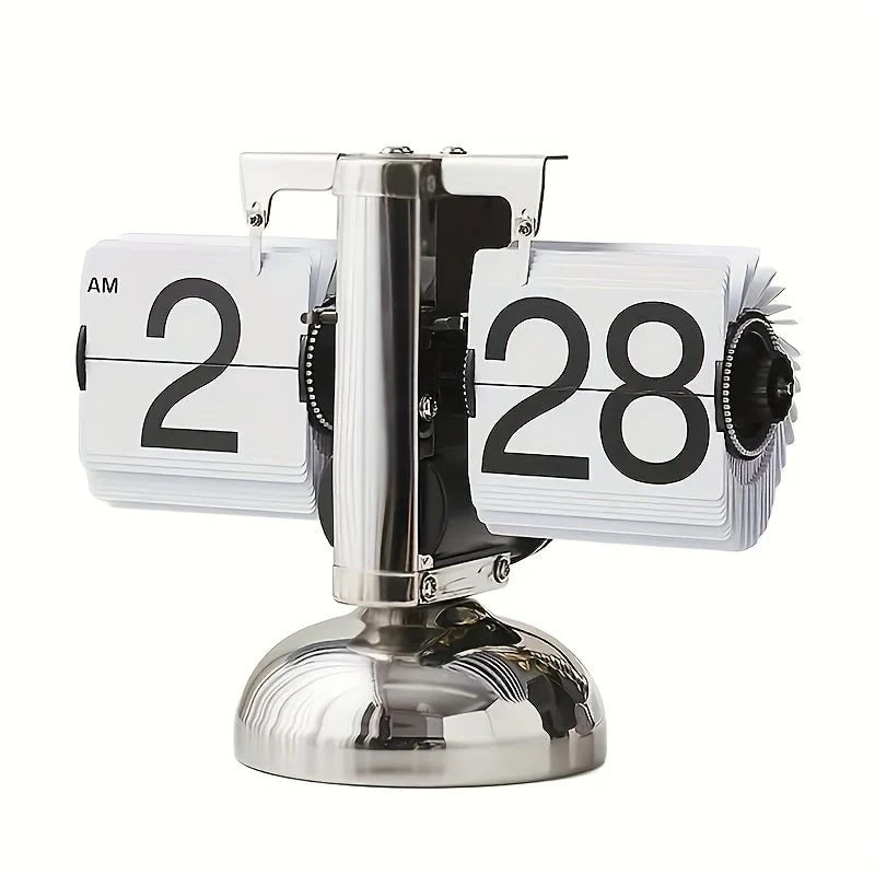 Retro Elegante Ur med Automatisk Drejefunktion – Flip Design