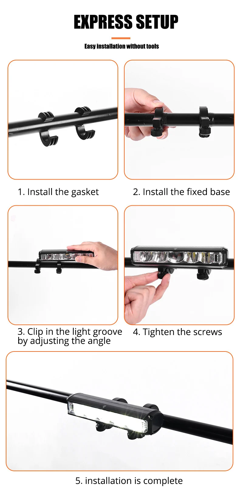 LED cykellys med Power Bank funktion