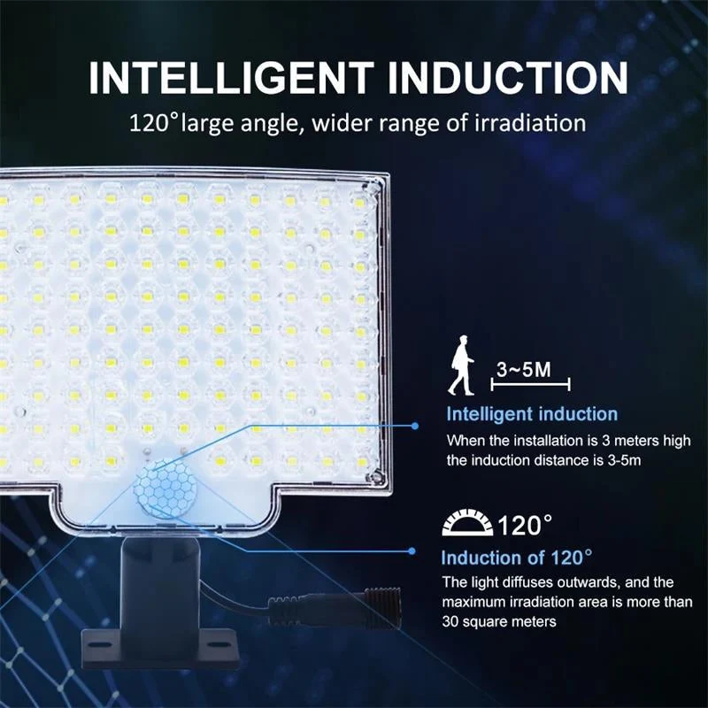 Effektiv udendørs solcellelampe med bevægelsessensor