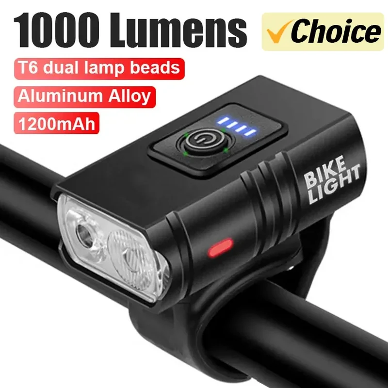 Genopladeligt USB MTB Forlygter med Klart LED Lys