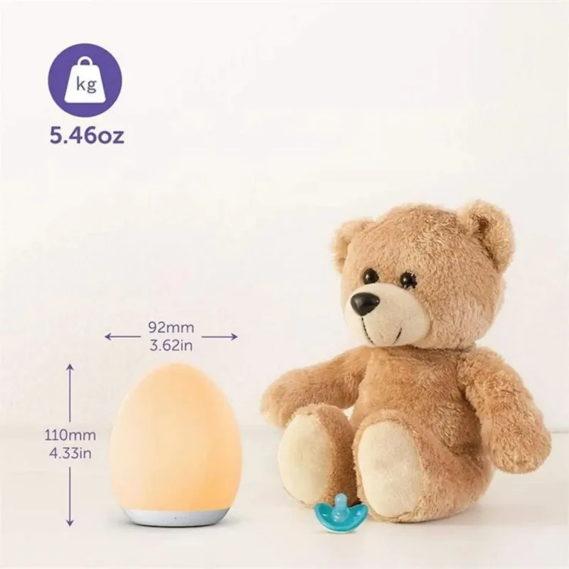 Luminescerende Nattelys med RGB og Varm Hvid – Berøringskontrol – 100 timers batteri – 12 × 10 cm – Børneværelse