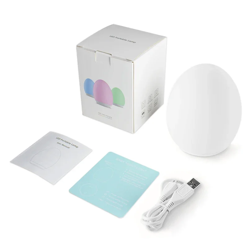 Luminescerende Nattelys med RGB og Varm Hvid – Berøringskontrol – 100 timers batteri – 12 × 10 cm – Børneværelse