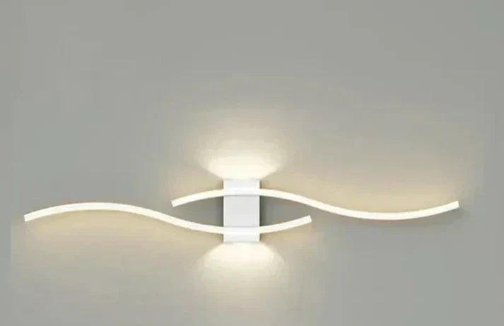 Moderne LED Væglampe i Bølgeform | 60×15 cm | Energibesparende og Blødt Lys