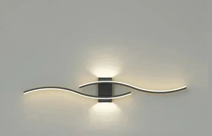 Moderne LED Væglampe i Bølgeform | 60×15 cm | Energibesparende og Blødt Lys