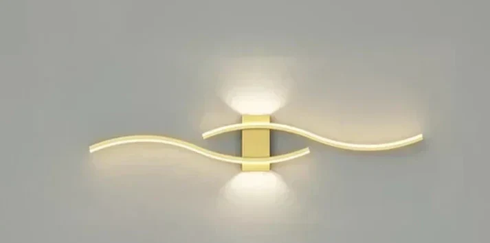Moderne LED Væglampe i Bølgeform | 60×15 cm | Energibesparende og Blødt Lys