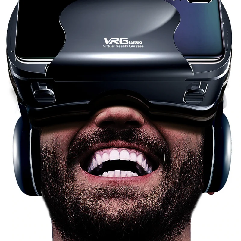 Smart VR Briller med Indbyggede Høretelefoner til iPhone og Android