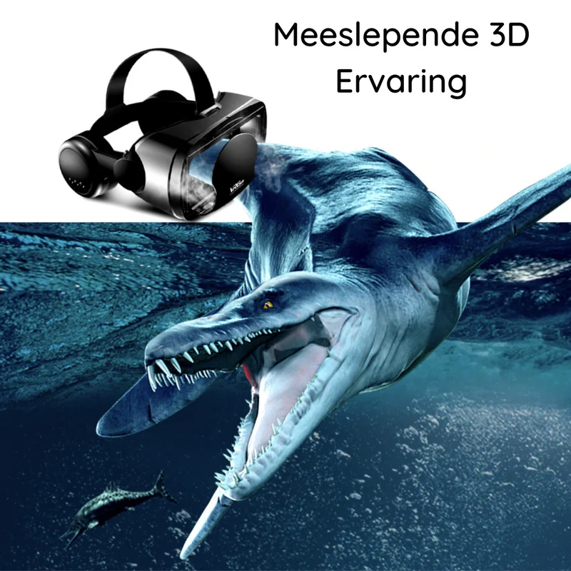 Smart VR Briller med Indbyggede Høretelefoner til iPhone og Android