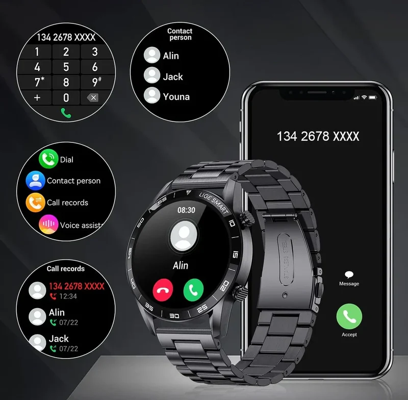 Herre Smartwatch i Luksus | Multisport Tilstand | Sundhedsovervågning