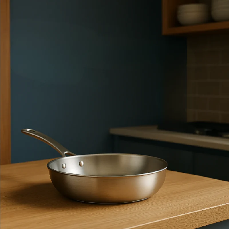 Titanium induktionsgryder med hammeret finish – holdbare og stilfulde i metalgrå