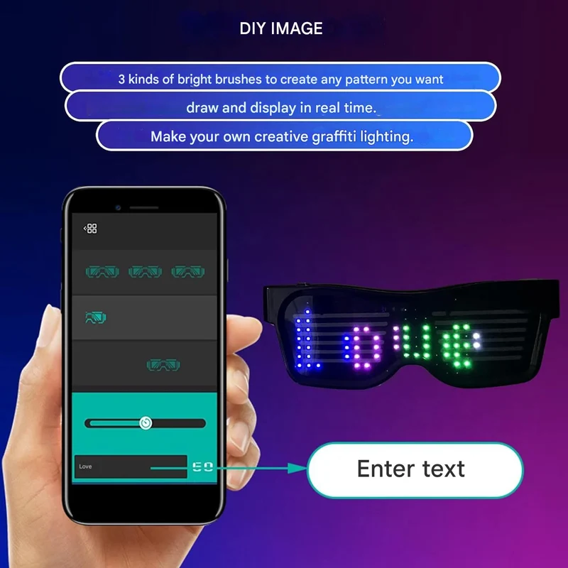 Programmerbare LED-briller til fester - GlowBeat