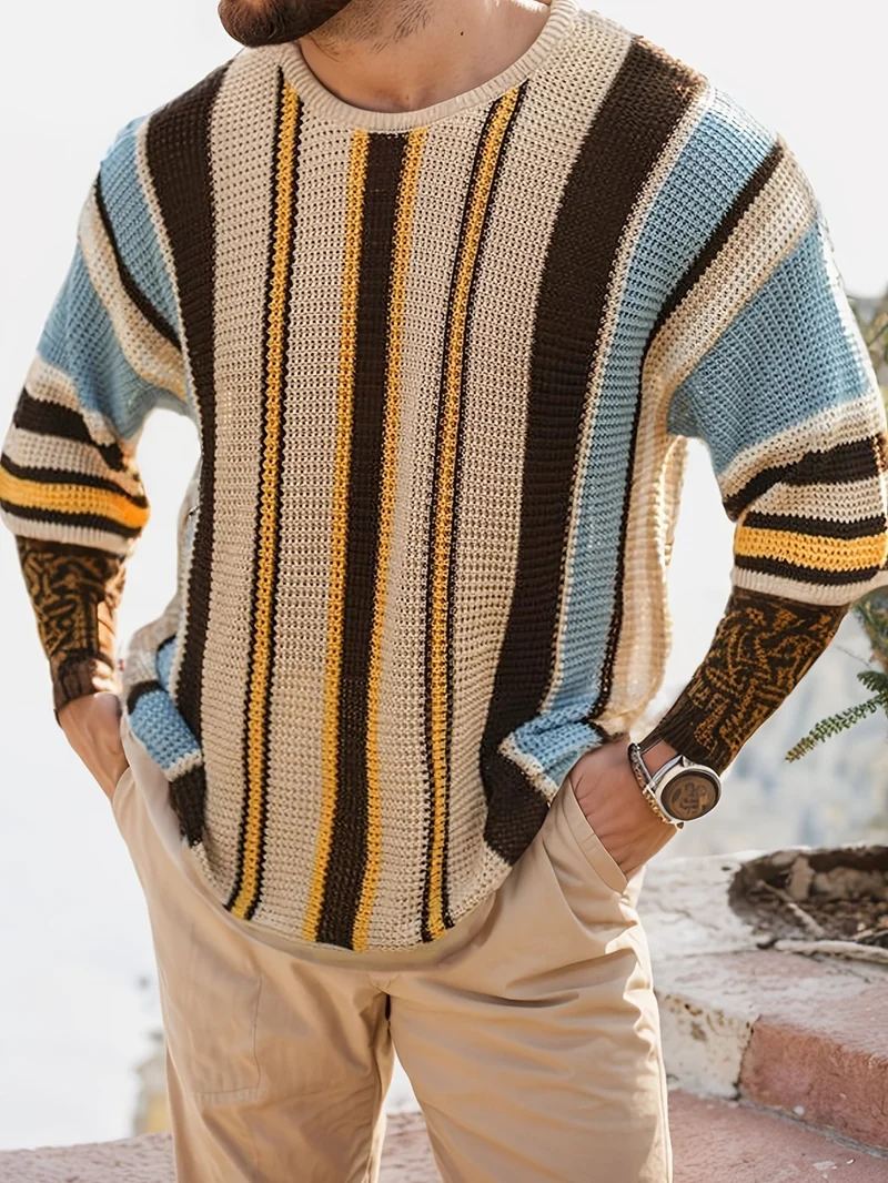 Stribet sweater – afslappet, komfortabel og luftig