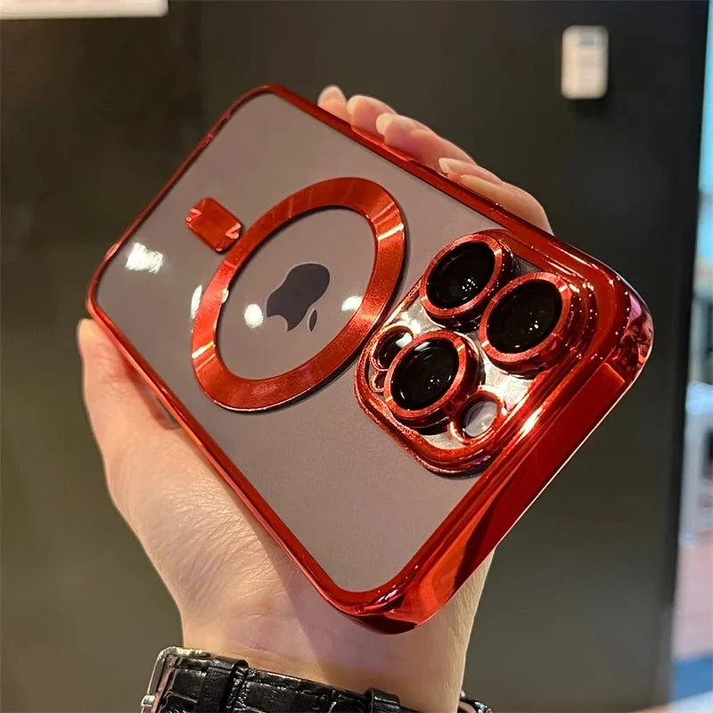 Magnetisk beskyttelse til telefon med metalfinish og ridsefri design