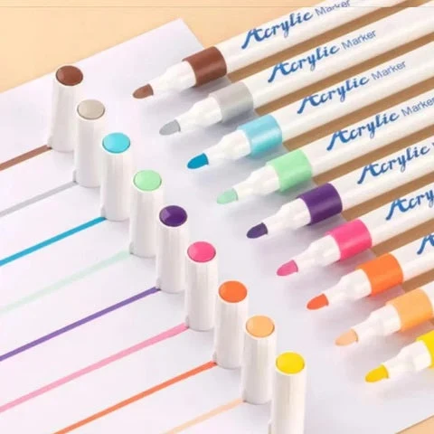 Acrylmalingsmarker til børn og kreative projekter – 12 til 48 farver