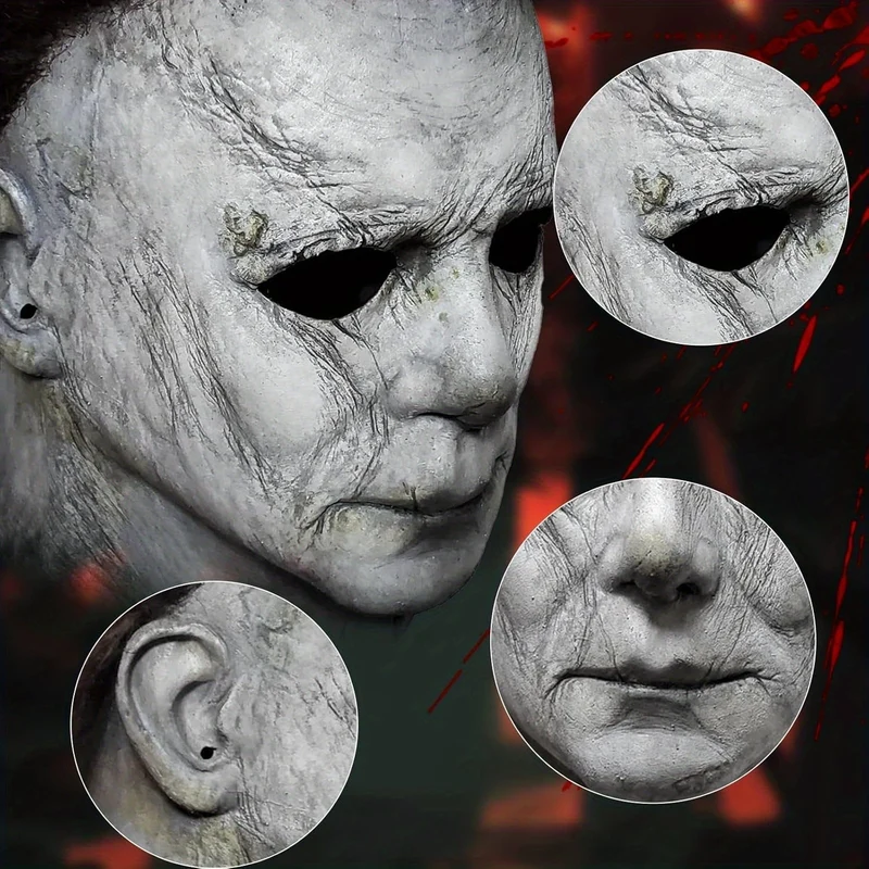 Halloween skræmmemaske med knivsæt - realistisk kostume til voksne
