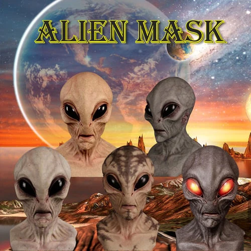 Realistisk Rumvæsen Maske CosmicMorph | Håndmalet Halloween Kostume Tilbehør