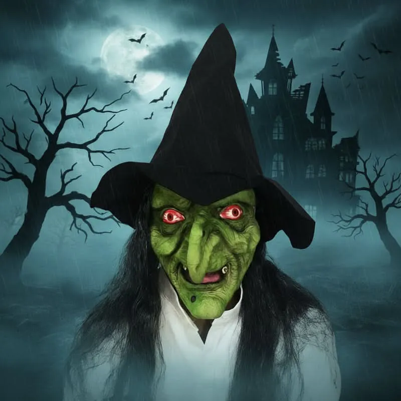 Elastisk og Realistisk Latex Halloween Maske til Voksne