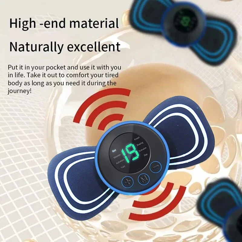 Mini Bærbar Elektrisk Massager til Nakke med Fjernbetjening og Pude