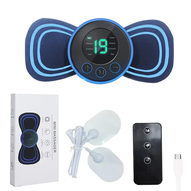 Mini Bærbar Elektrisk Massager til Nakke med Fjernbetjening og Pude
