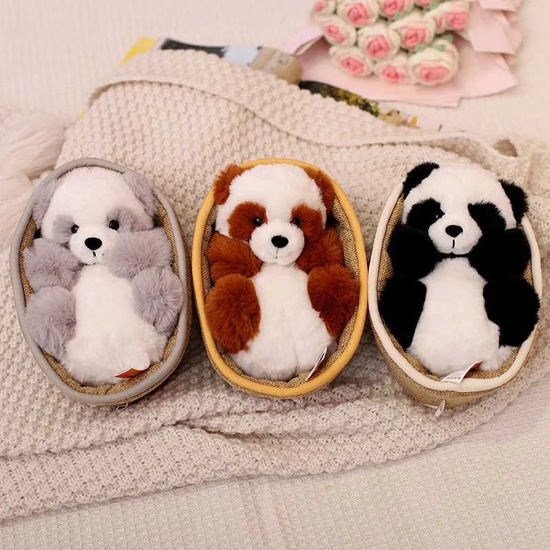 Blød Panda Krammedyr med Aftagelig Kurv – 20 cm Dekoration