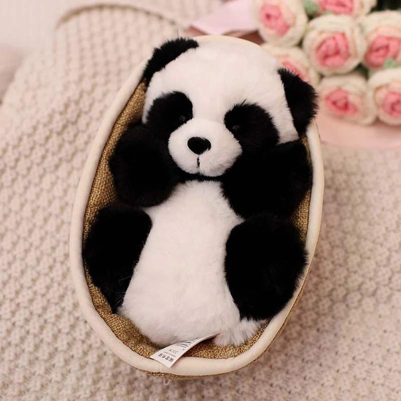 Blød Panda Krammedyr med Aftagelig Kurv – 20 cm Dekoration