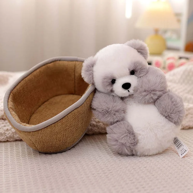 Blød Panda Krammedyr med Aftagelig Kurv – 20 cm Dekoration