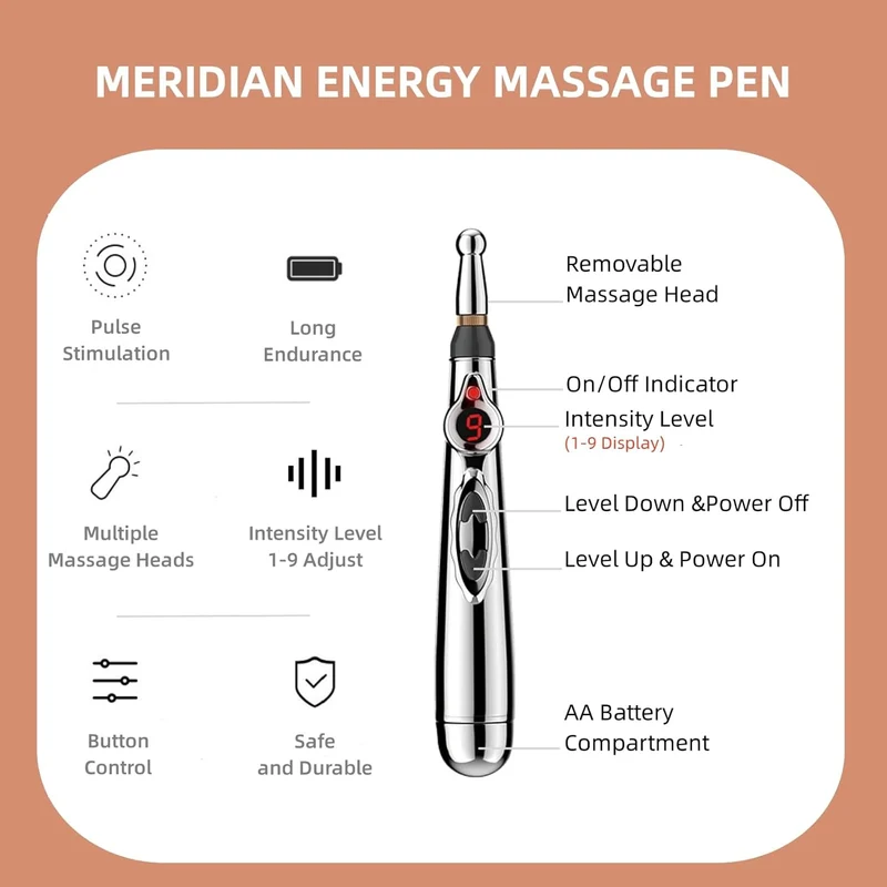 Elektronisk Akupunktur Pen - Energi Massage Pen til Meridianer for Smerte Lindring