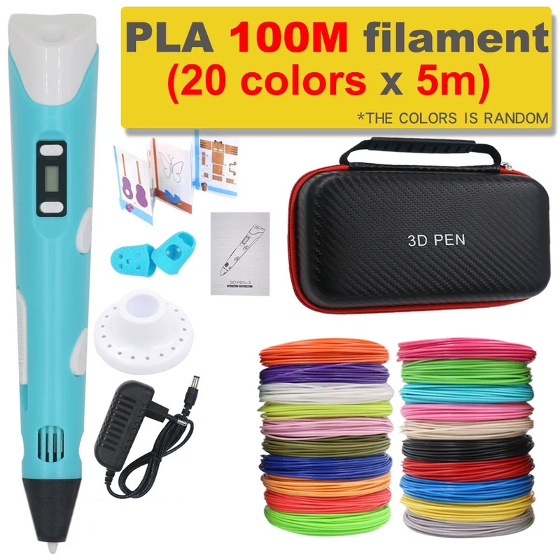 3D Pen til DIY med 200M PLA Filament - Gave til Børn