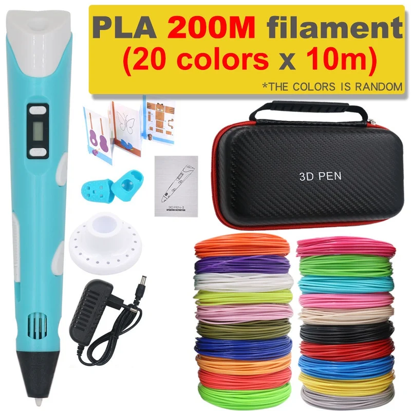 3D Pen til DIY med 200M PLA Filament - Gave til Børn