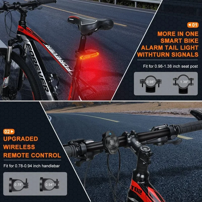 Sikkerhedslampe med Alarm til Cykler - SafeRide