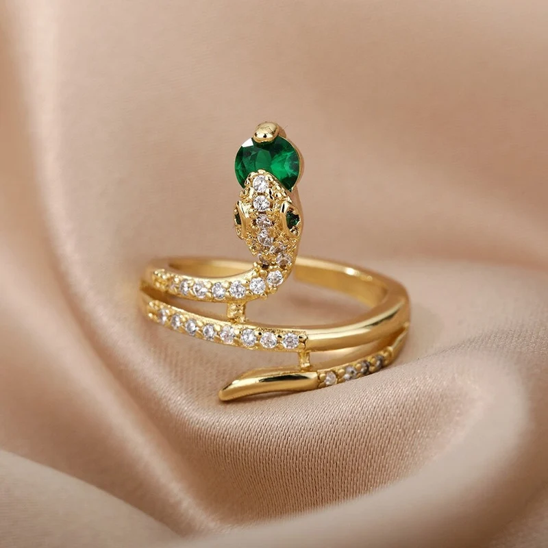 Fascinerende Slangeringe i Zirkon for Modebevidste Kvinder