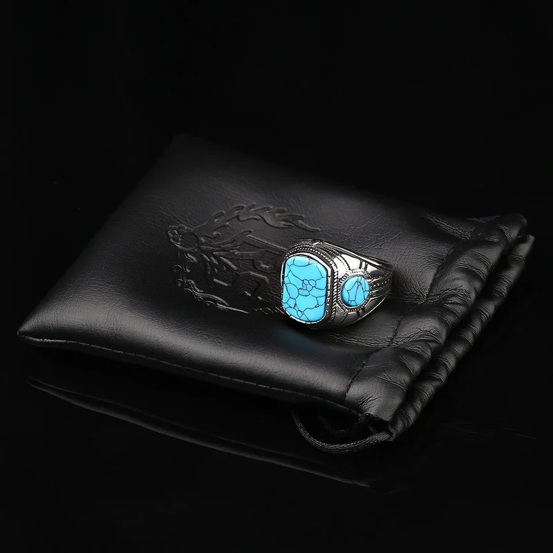 Elegant Herre Ring med Tyrkisk Sten – Kobalt