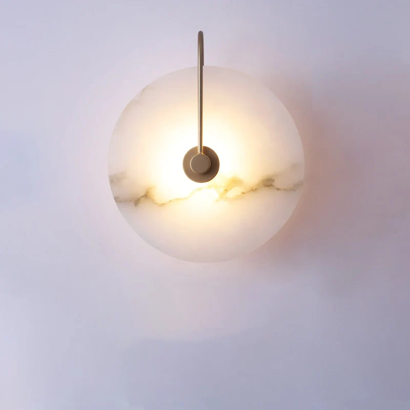 Elegant LED Væglampe med Marmorfinish til Stilfulde Interiører